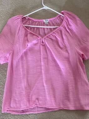 J crew xl pink gauze top